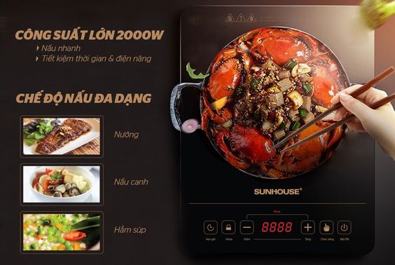Bếp hồng ngoại Sunhouse SHD6014 công suất lớn
